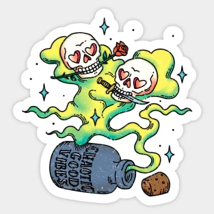 Chaotic Good Skulls Sticker